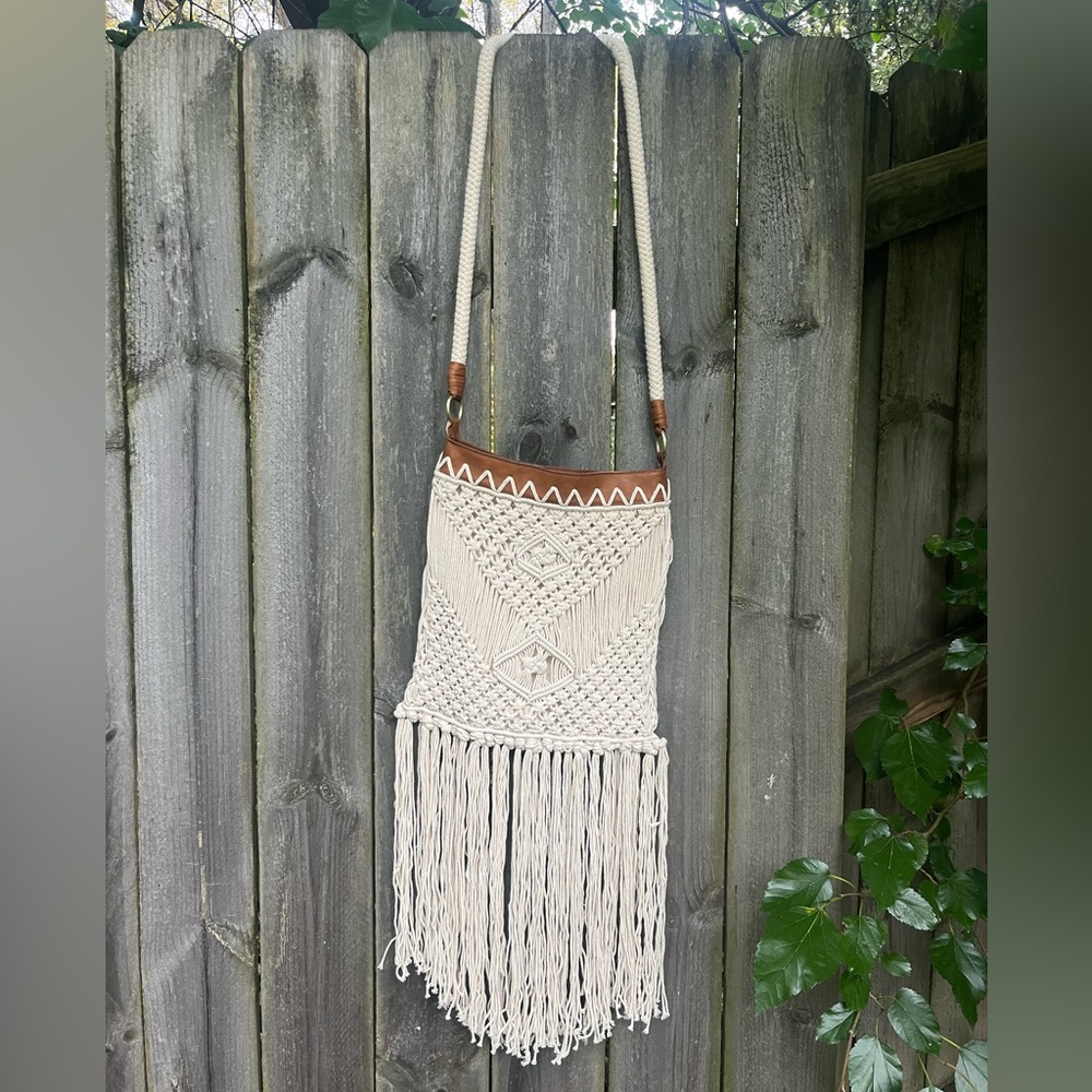 Unique Macrame White Purse